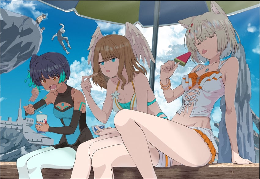 mio, eunie, sena, noah, taion, and 1 more (xenoblade chronicles and 1 more) drawn by kageyasu