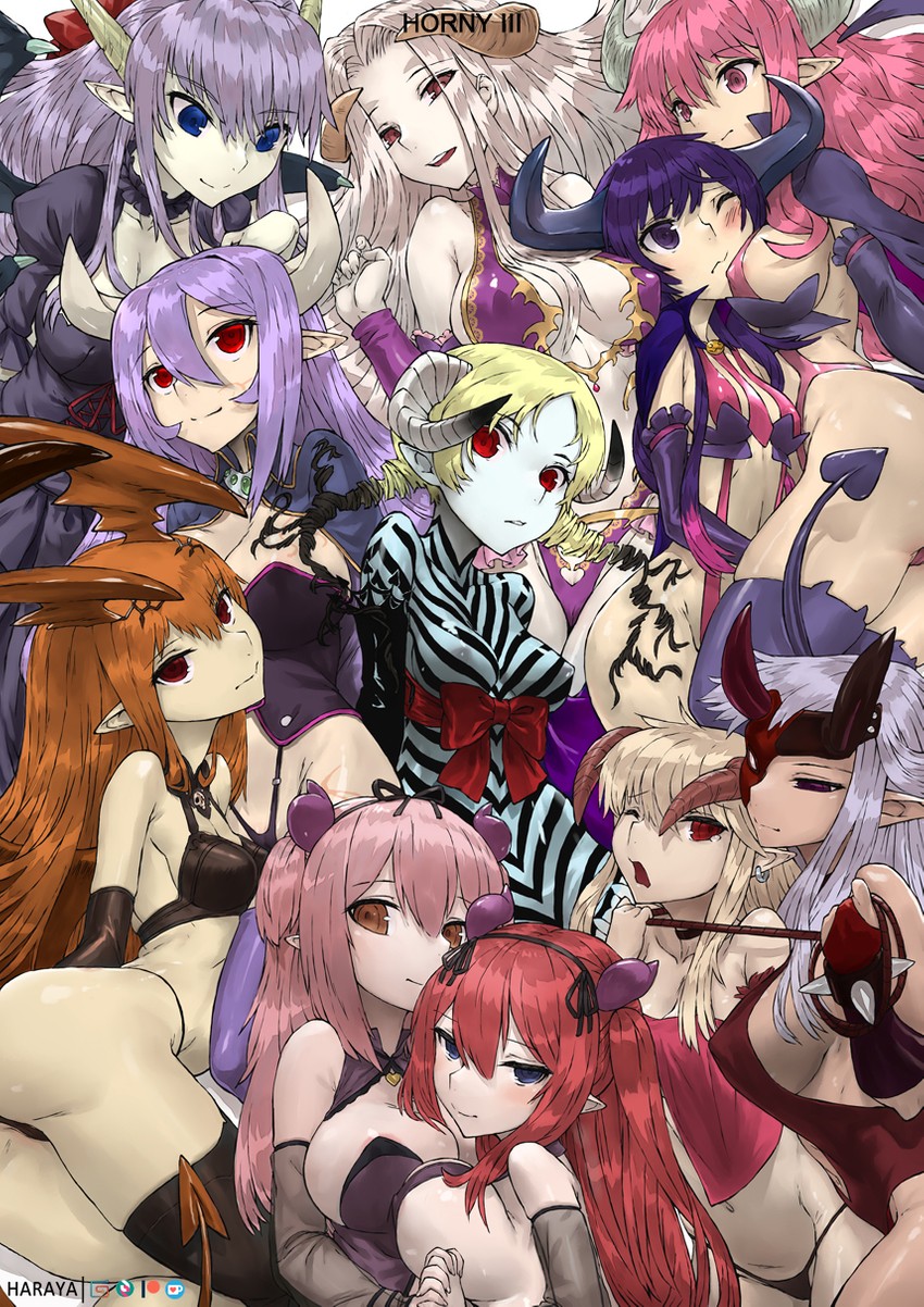 irisviel von einzbern, catherine, alma elma, succubus, zealotus, and 1 more (fate and 6 more) drawn by haraya_manawari