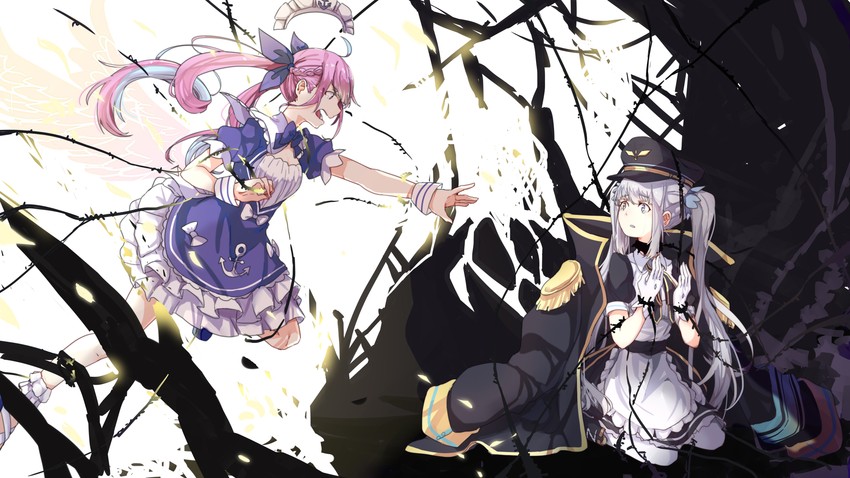 minato aqua and kagura mea (hololive and 1 more) drawn by xuu_shi_times