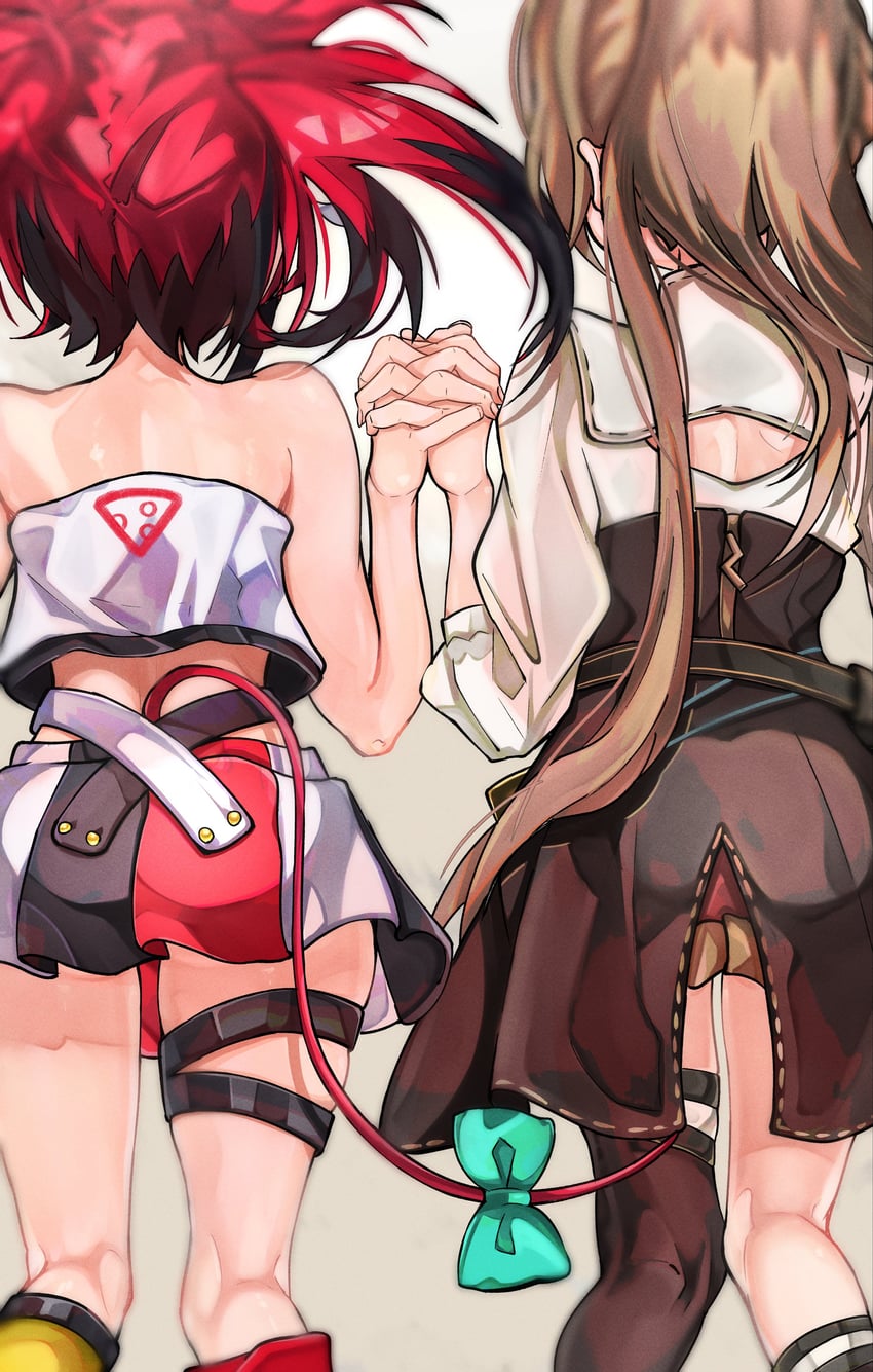 nanashi mumei and hakos baelz (hololive and 1 more) drawn by gummy_candy_93