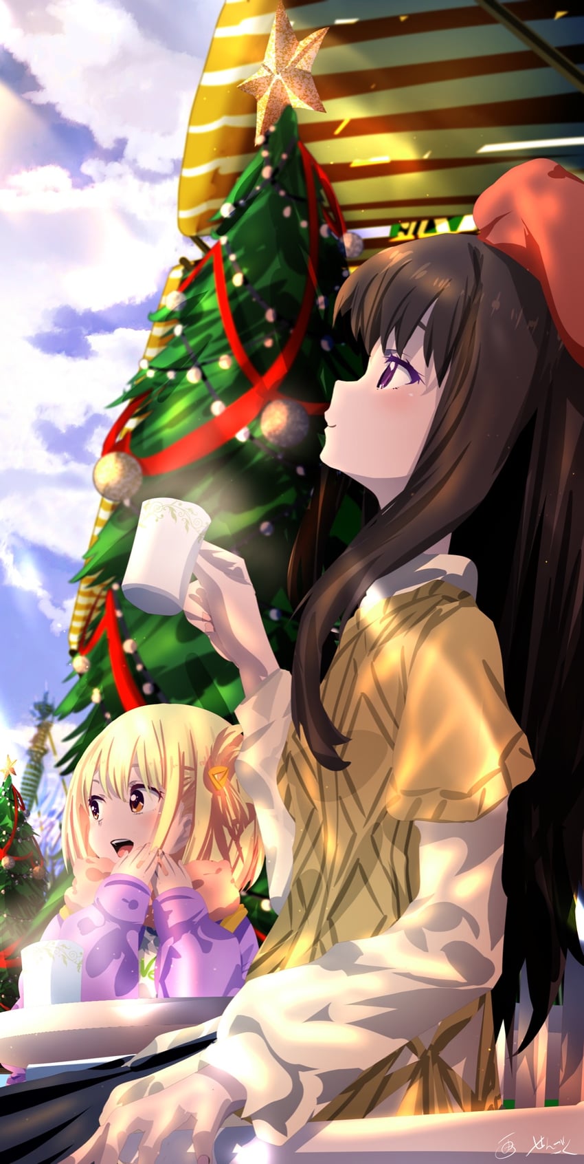 nishikigi chisato and inoue takina (lycoris recoil) drawn by sengoku_chidori
