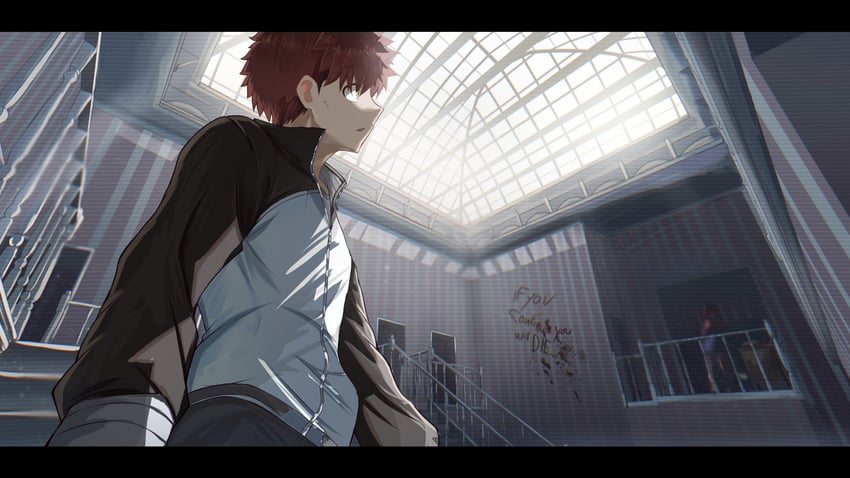 emiya shirou, mita, and crazy mita (fate and 2 more) drawn by shokobr