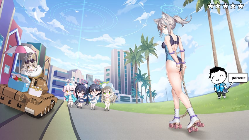 sensei, doodle sensei, shiroko, hoshino, nonomi, and 4 more (blue archive and 3 more) drawn by okazakileo