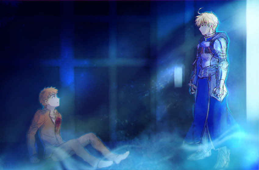 emiya shirou and arthur pendragon (fate and 2 more) drawn by goldfish_(artist)