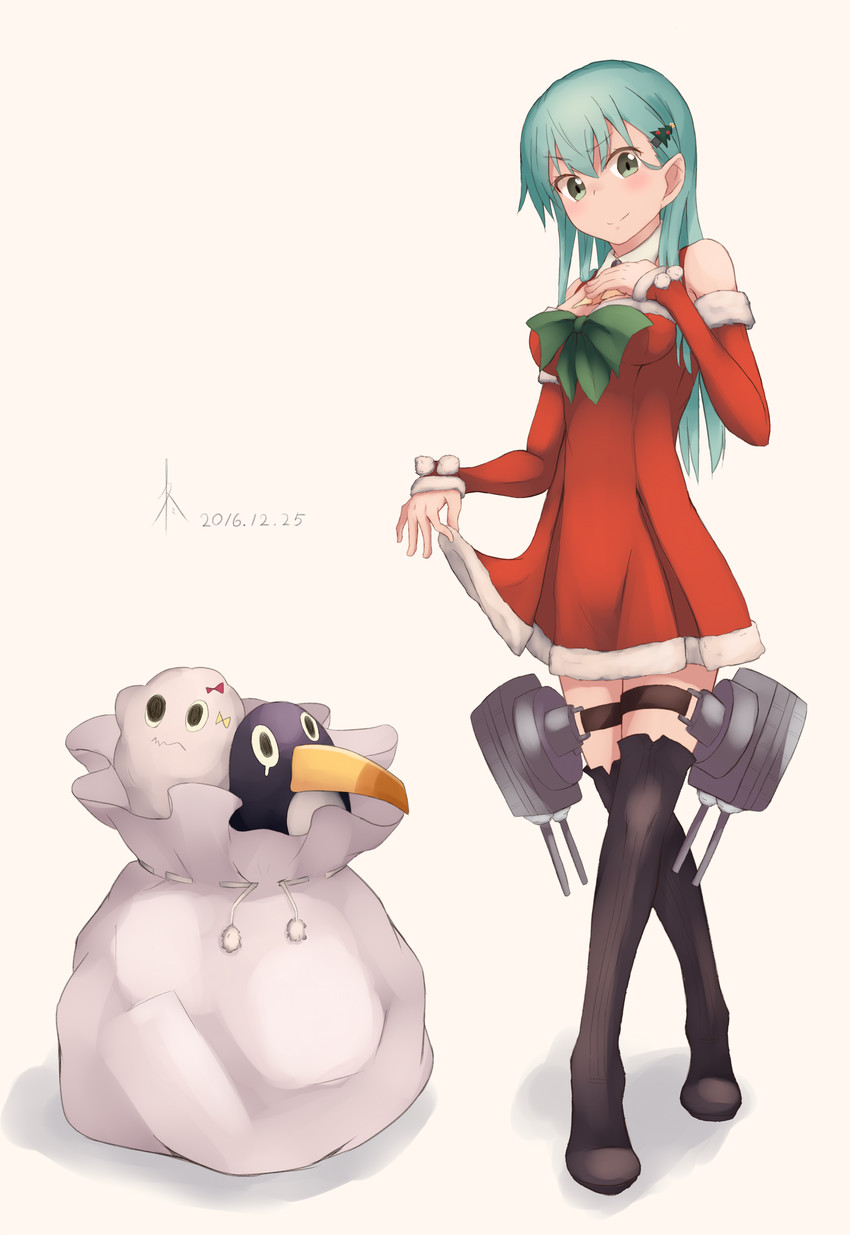 failure penguin, miss cloud, and suzuya (kantai collection) drawn by hiiragii_(hiiragi_0404)