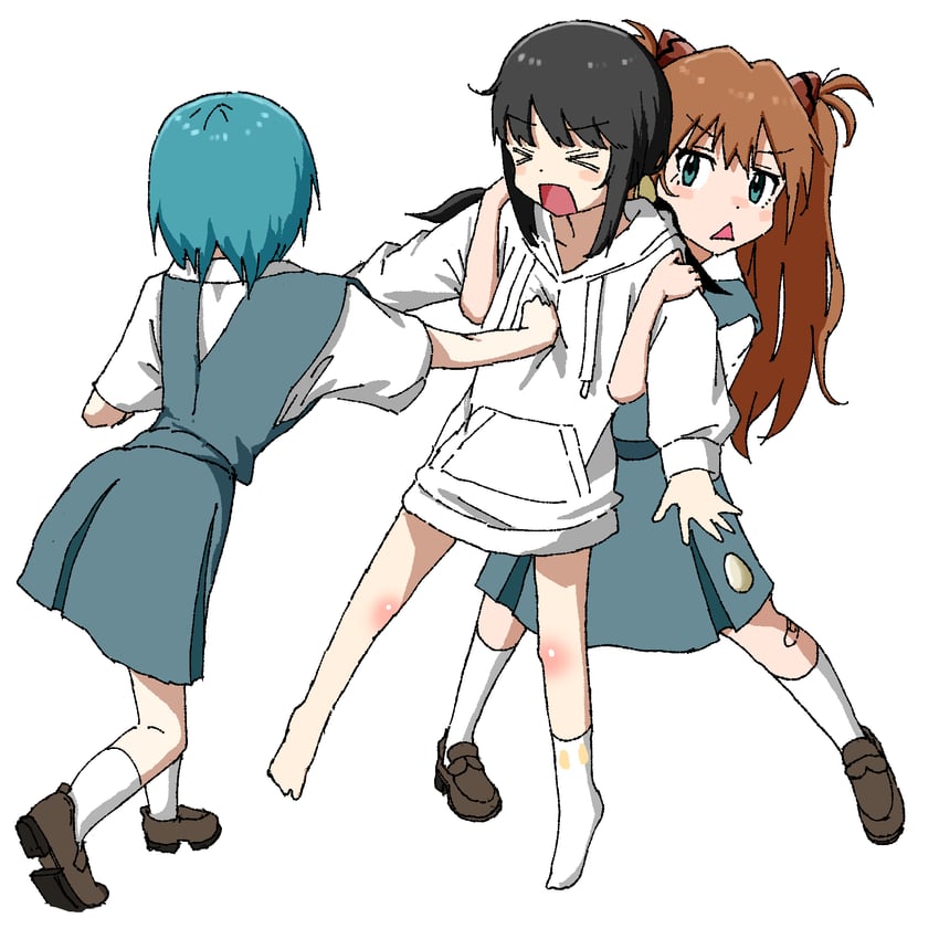 souryuu asuka langley, ayanami rei, and egg (original and 1 more) drawn by aiu404l
