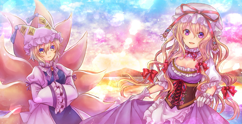 yakumo yukari and yakumo ran (touhou and 1 more) drawn by neme