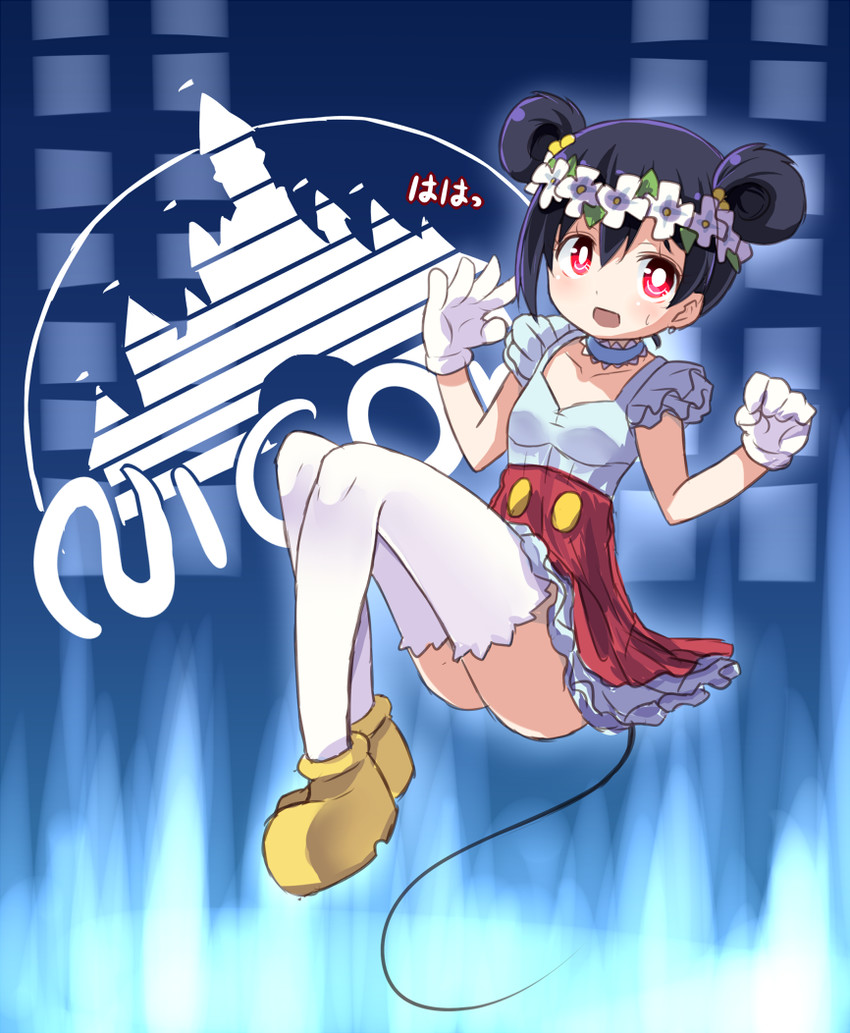 yazawa nico and mickey mouse (love live! and 3 more) drawn by shipii_(jigglypuff)