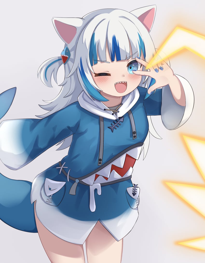 gawr gura (hololive and 2 more) drawn by nekopurin_(nyanko_prin)