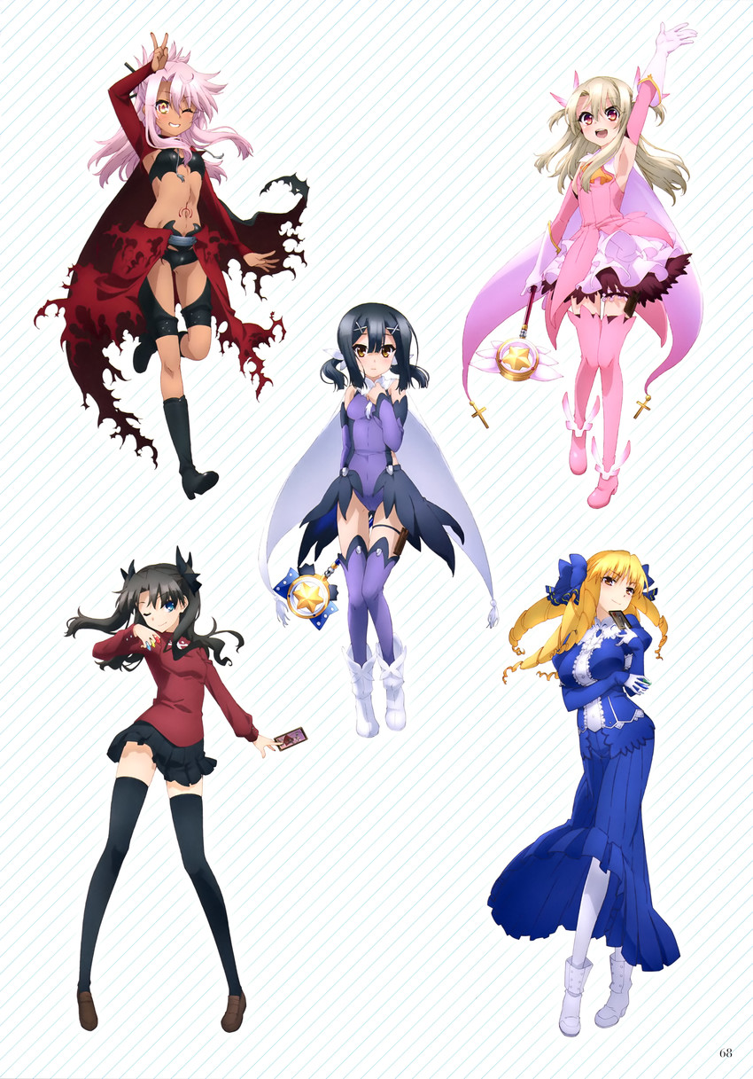 tohsaka rin, illyasviel von einzbern, chloe von einzbern, miyu edelfelt, prisma illya, and 3 more (fate and 1 more)