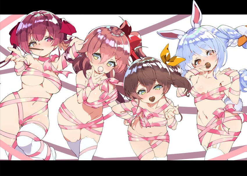 houshou marine, usada pekora, sakura miko, and natsuiro matsuri (hololive) drawn by fujishima-sei_ichi-gou