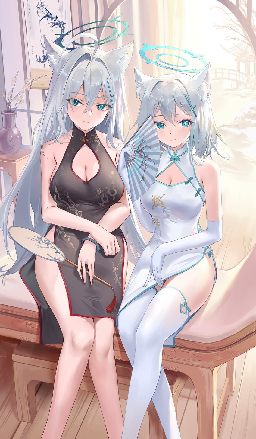 shiroko and shiroko terror (blue archive) drawn by pdxen
