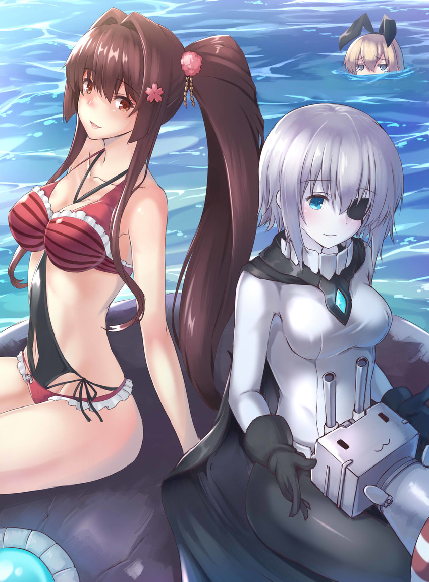 shimakaze, rensouhou-chan, wo-class aircraft carrier, and yamato (kantai collection) drawn by oukawa_yuu
