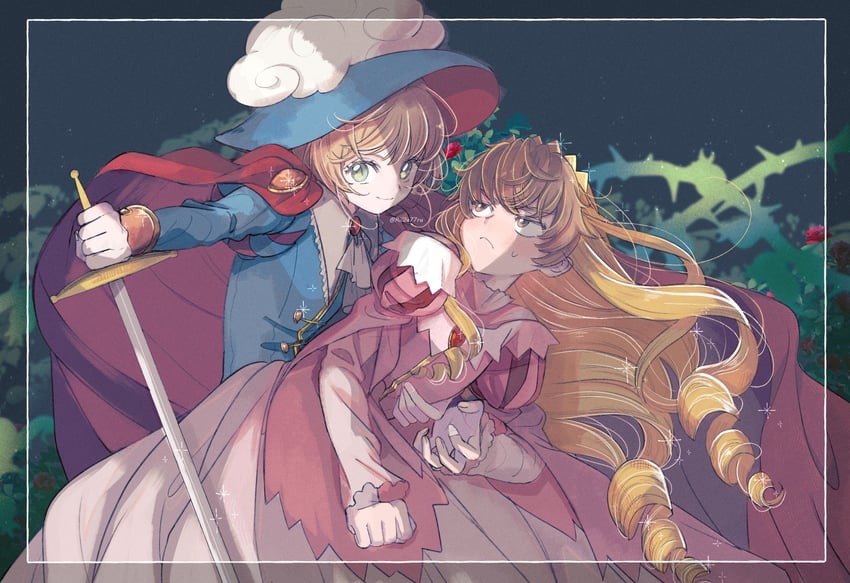kinomoto sakura and li syaoran (cardcaptor sakura) drawn by rii2a77ru