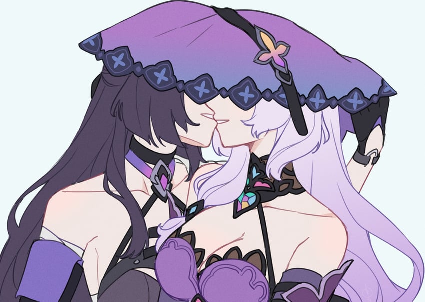 acheron and black swan (honkai and 1 more) drawn by charathegay