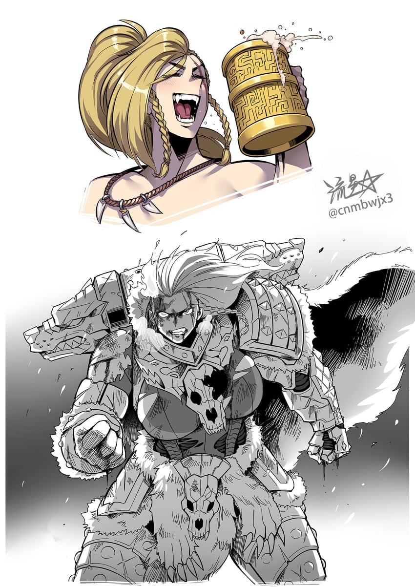 adeptus astartes and leman russ (warhammer 40k) drawn by ryuusei_(mark_ii)