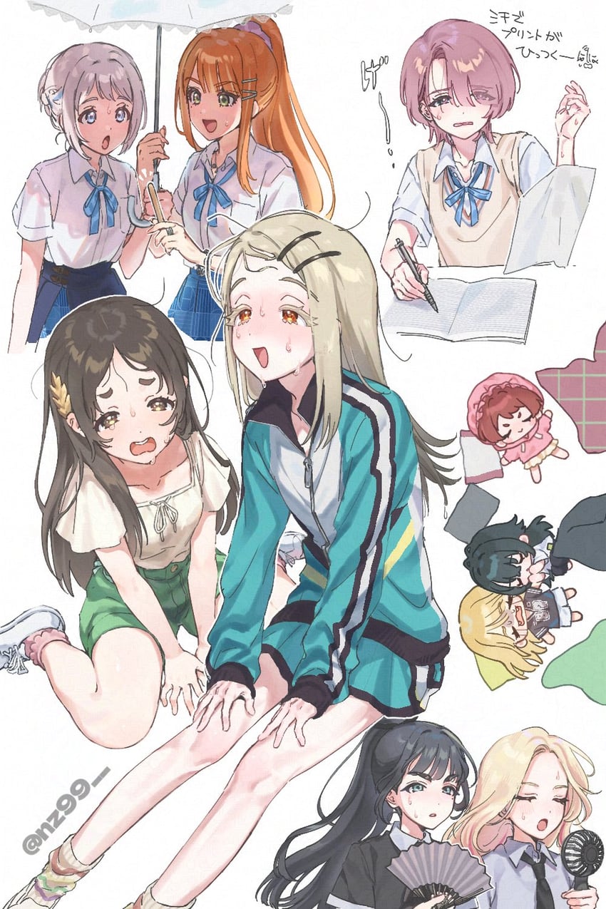 shinosawa hiro, fujita kotone, hanami saki, tsukimura temari, katsuragi lilja, and 5 more (idolmaster and 1 more) drawn by nz99