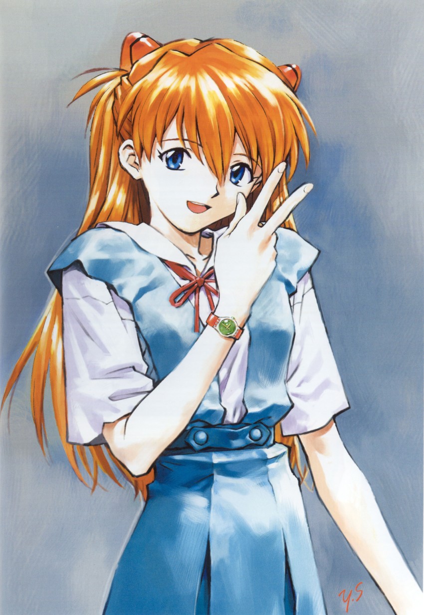 souryuu asuka langley (neon genesis evangelion) drawn by sadamoto_yoshiyuki