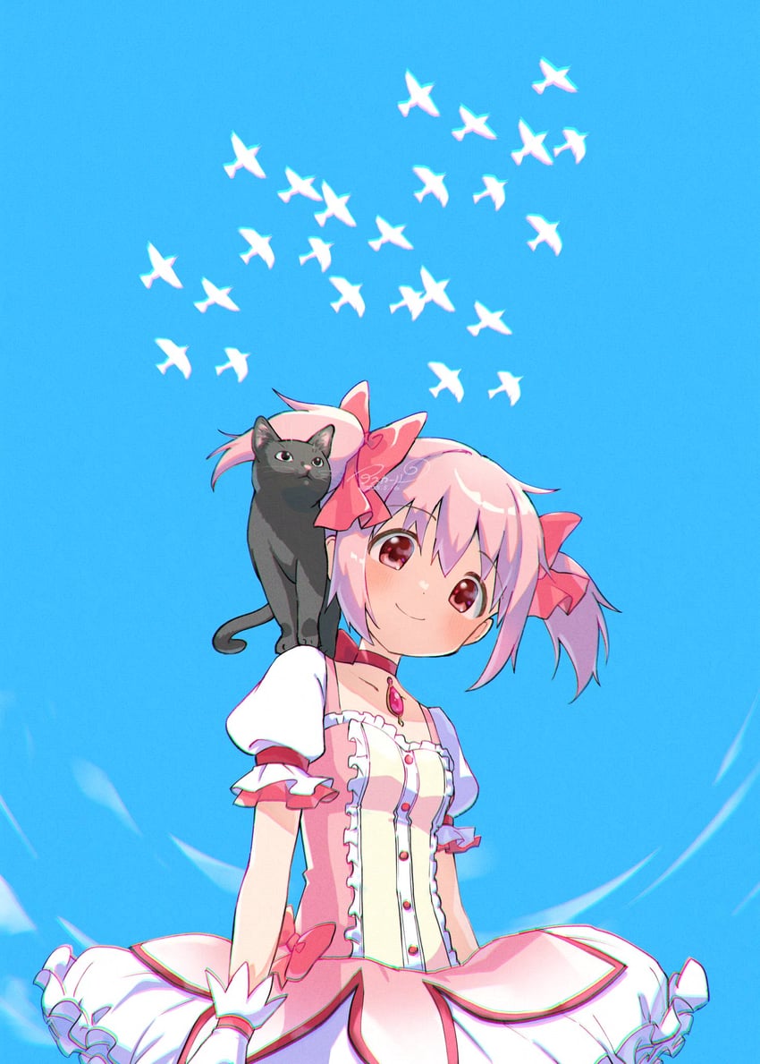 kaname madoka and amy (mahou shoujo madoka magica) drawn by asukaru_(magika_ru)