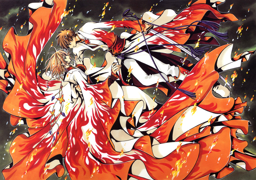 sakura hime and xiaolang (tsubasa chronicle) drawn by clamp_(circle)