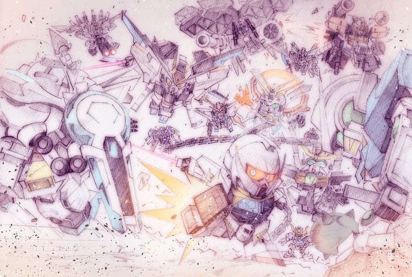 unicorn gundam, xi gundam, turn a gundam, gundam barbatos, gundam exia, and 12 more (gundam and 17 more) drawn by nakanishi_tatsurou