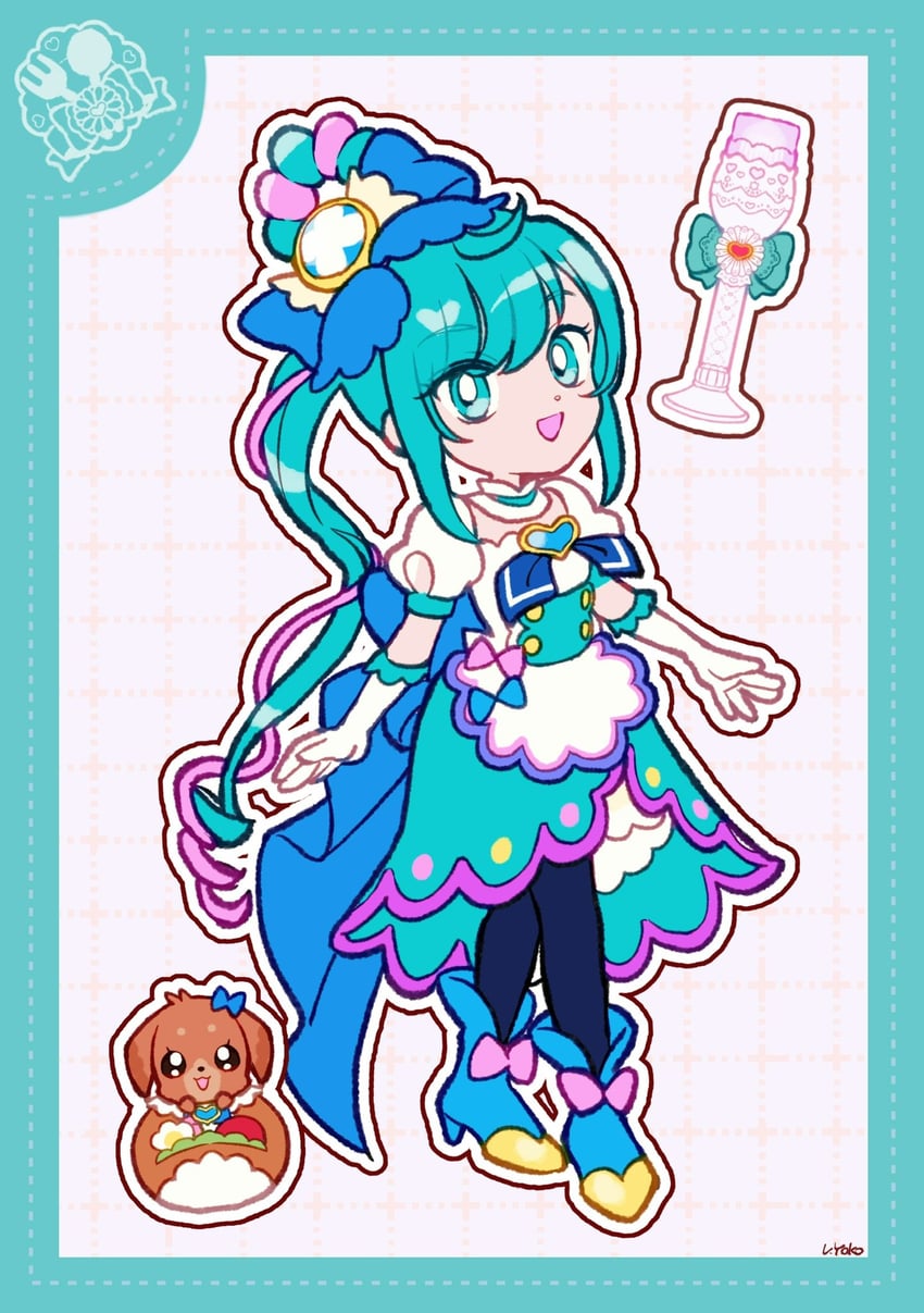 fuwa kokone, pam-pam, and cure spicy (precure and 1 more) drawn by uwded_207