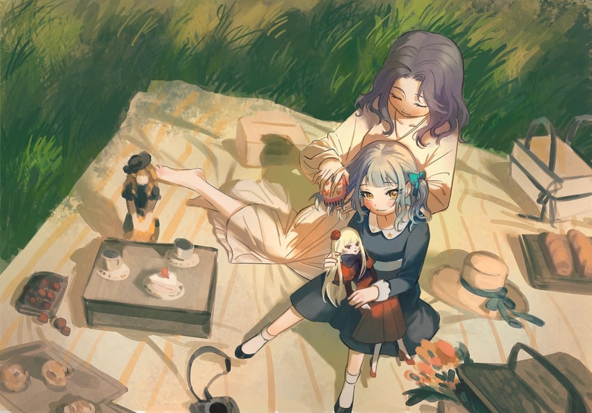 togawa sakiko, togawa sakiko's doll, and togawa mizuho (bang dream! and 1 more) drawn by zn_(pixiv_7987861)