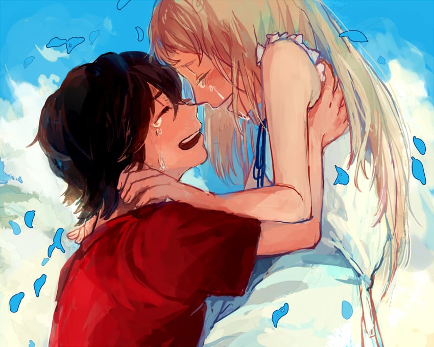 honma meiko and yadomi jinta (ano hi mita hana no namae wo bokutachi wa mada shiranai.) drawn by minahamu
