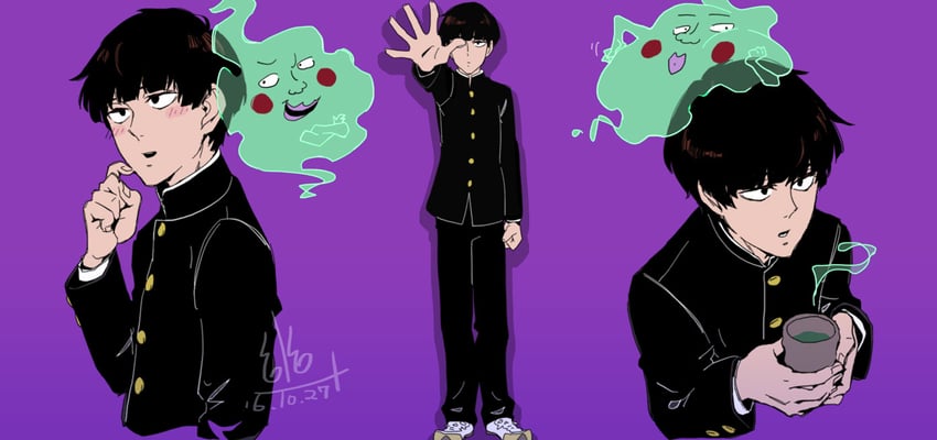 kageyama shigeo and ekubo (mob psycho 100) drawn by u_u_ki_u_u