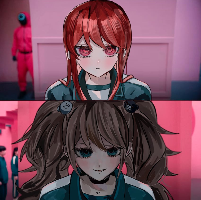 enoshima junko and otonashi ryouko (danganronpa and 3 more) drawn by qianjian