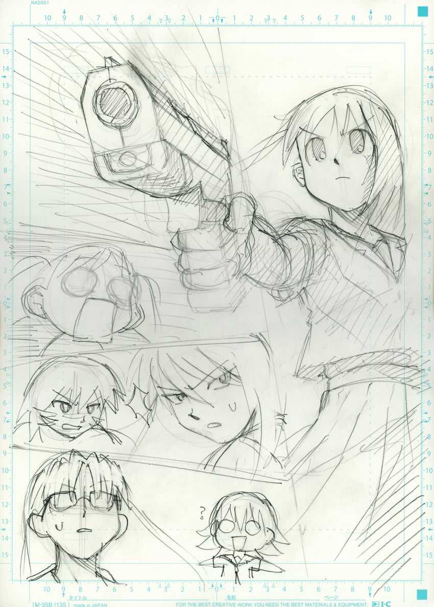 kasuga ayumu, sakaki, mihama chiyo, takino tomo, kagura, and 1 more (azumanga daioh) drawn by chronocrump