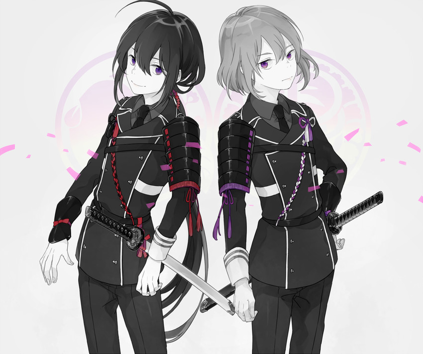 namazuo toushirou and honebami toushirou (touken ranbu) drawn by o-ishi
