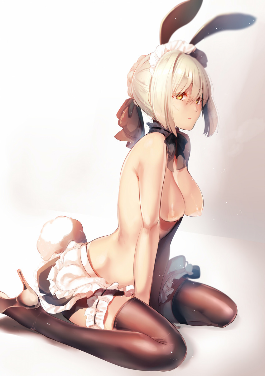 artoria pendragon and saber alter (fate and 1 more) drawn by amane_ruri