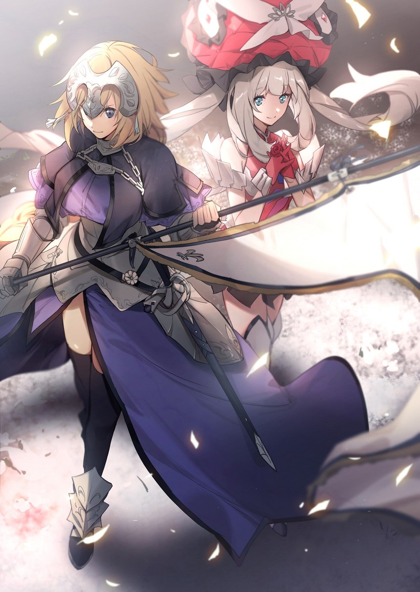 jeanne d'arc and marie antoinette (fate and 2 more) drawn by no-kan