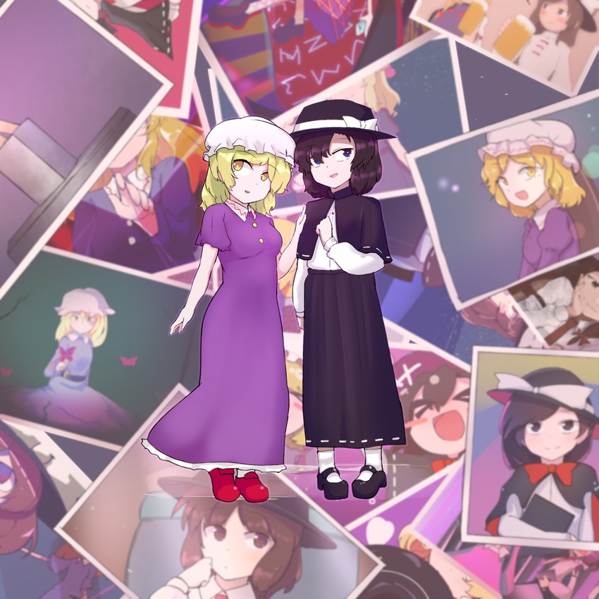 usami renko, maribel hearn, and usami sumireko (touhou) drawn by kirisame-nununu