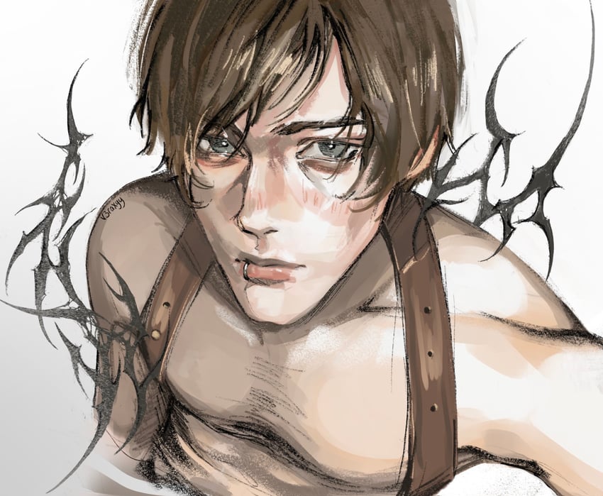 leon s. kennedy (resident evil and 1 more) drawn by v3raxyy