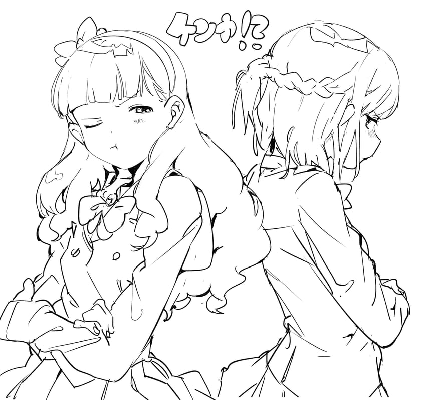 yuki aine and minato mio (aikatsu! and 1 more) drawn by suiso_(owp)