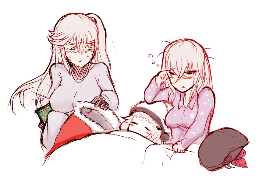northern ocean princess, aircraft carrier oni, and destroyer water oni (kantai collection) drawn by geromonja_teitoku