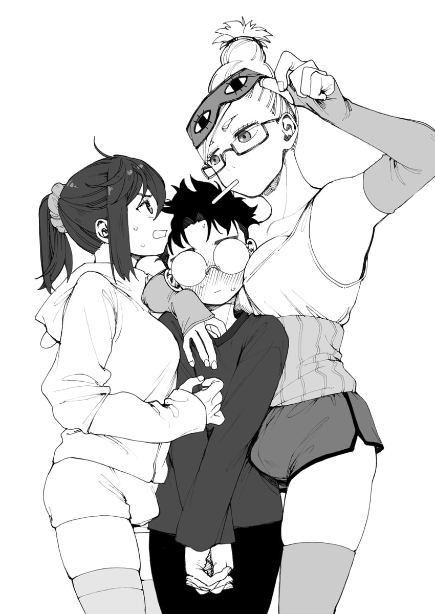 ayase momo, takakura ken, and ayase seiko (dandadan) drawn by poo_(pitind)