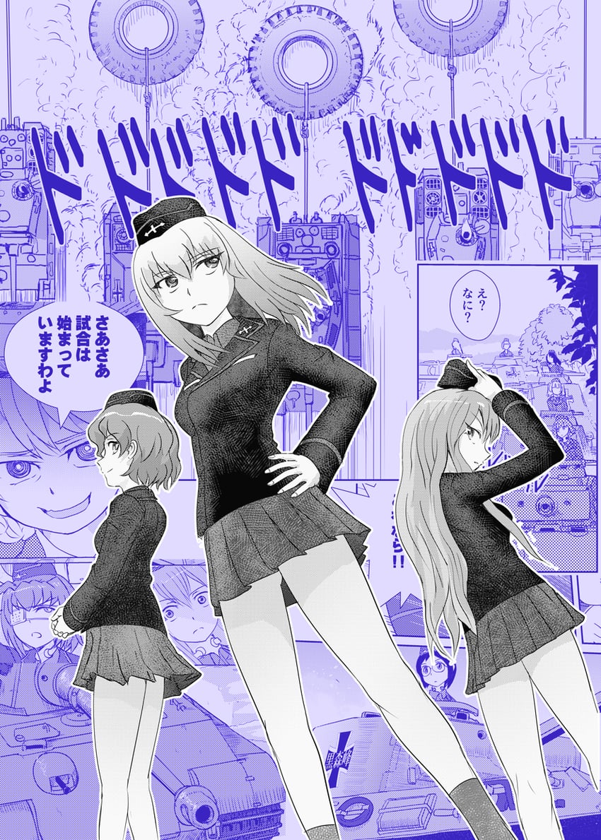 darjeeling, itsumi erika, akaboshi koume, and sheska (girls und panzer and 1 more) drawn by scamp_(scamp_f16)