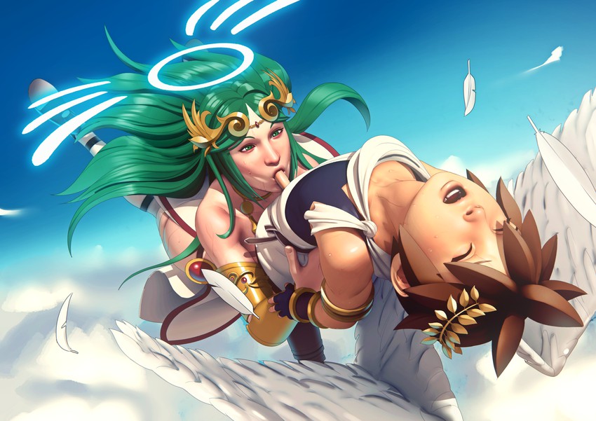 palutena and pit (kid icarus and 1 more) drawn by john_doe_(jdart)