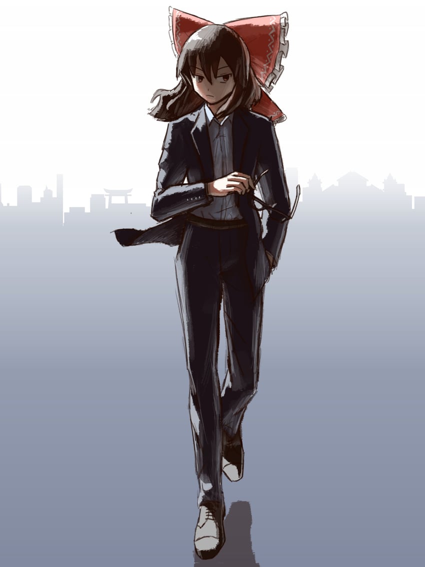 hakurei reimu (touhou and 2 more) drawn by pointhurt