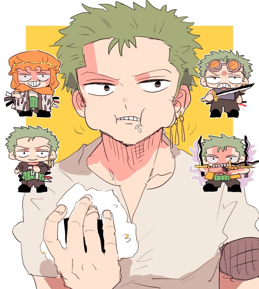 roronoa zoro (one piece) drawn by kaede_2142
