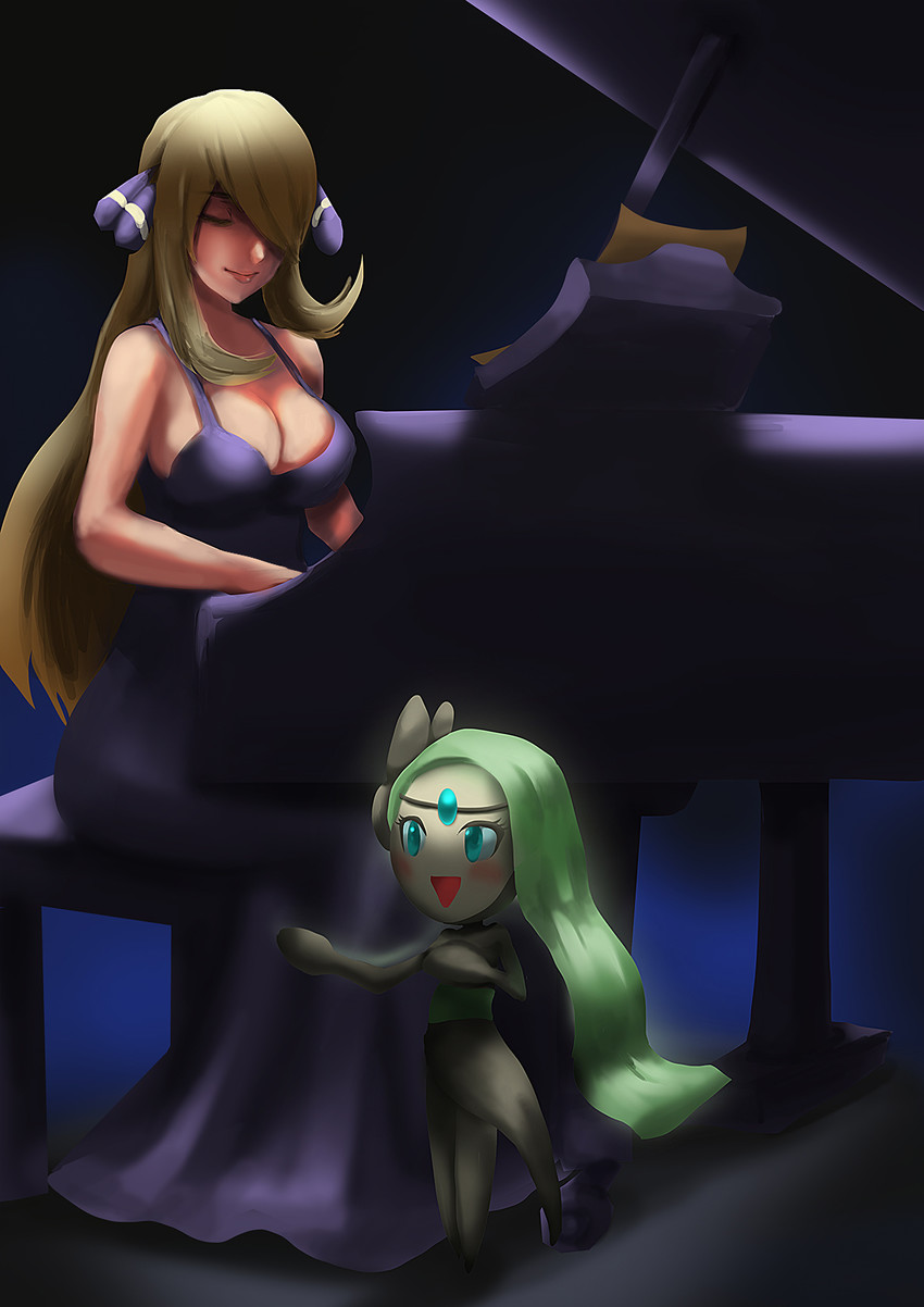 cynthia and meloetta (pokemon and 1 more) drawn by atorot