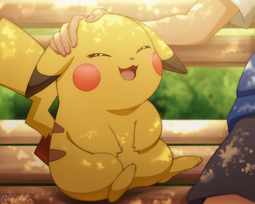 pikachu and ash ketchum (pokemon and 1 more) drawn by monaka_(hc_pkmn)