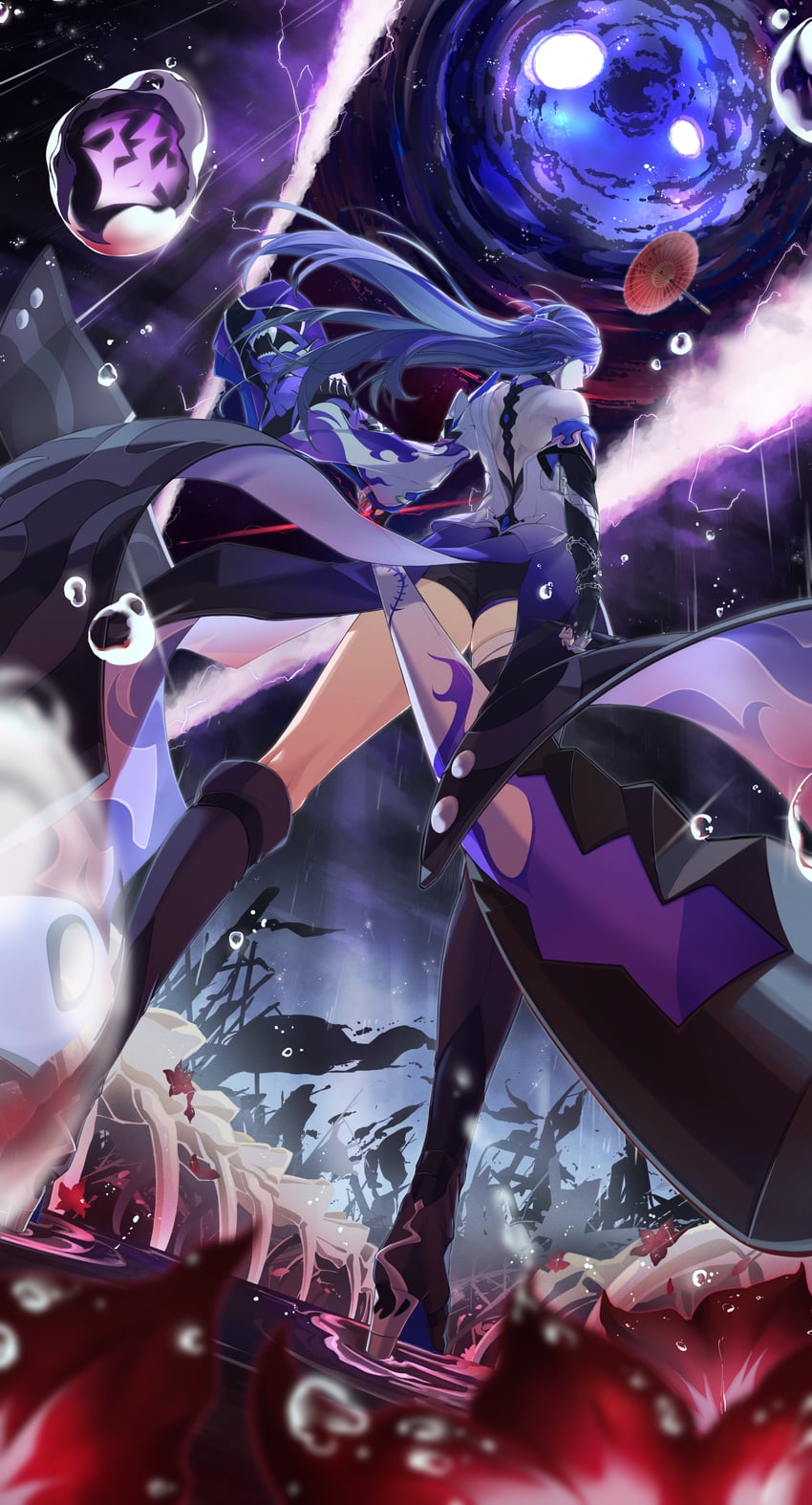acheron and ix (honkai and 1 more) drawn by taiju_(gr09kuma)