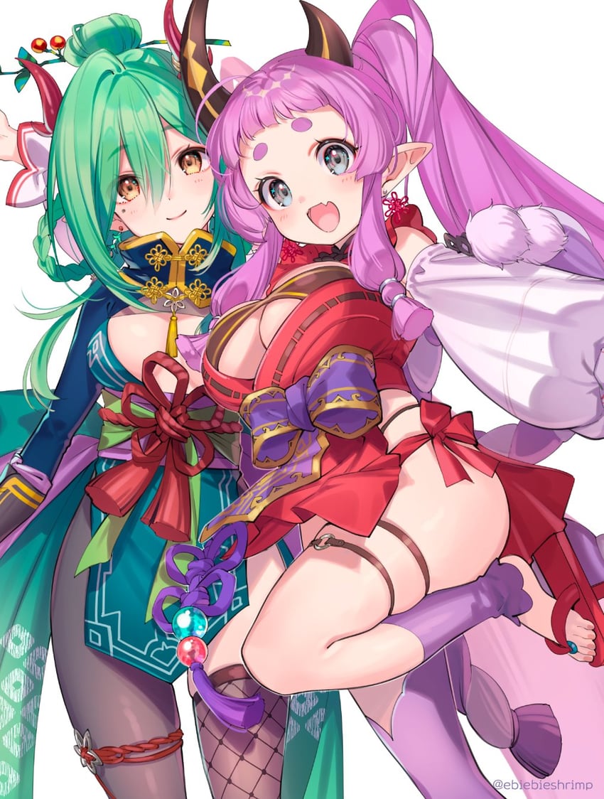 sasafuru kikino and ohariko kanome (magatsukuni) drawn by shuri_(84k)