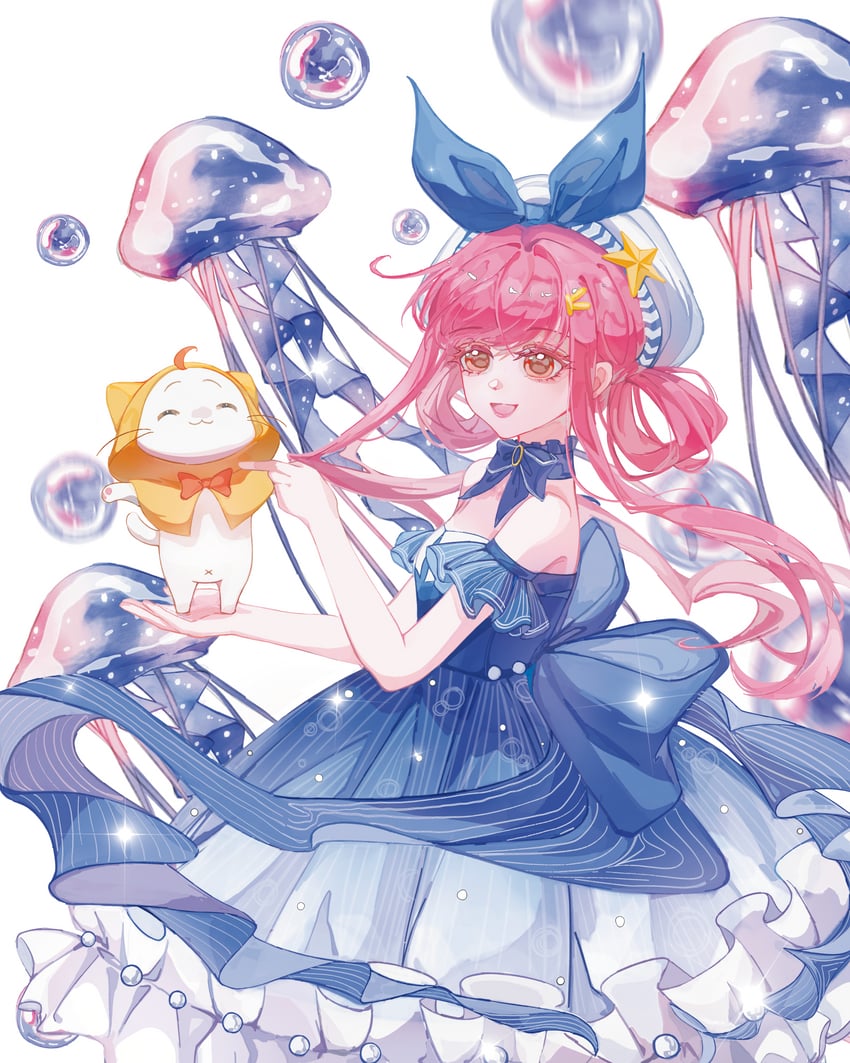nikki, momo, and bubbly voyage (nikki and 1 more) drawn by qingxu