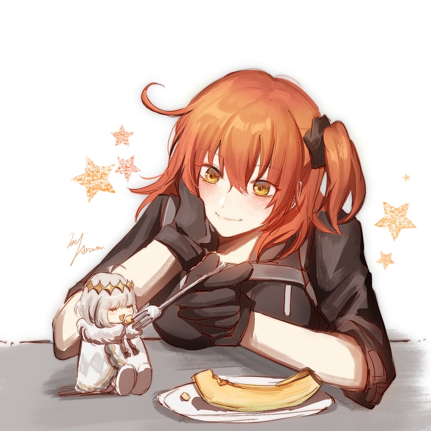 fujimaru ritsuka and oberon (fate and 1 more) drawn by aramu