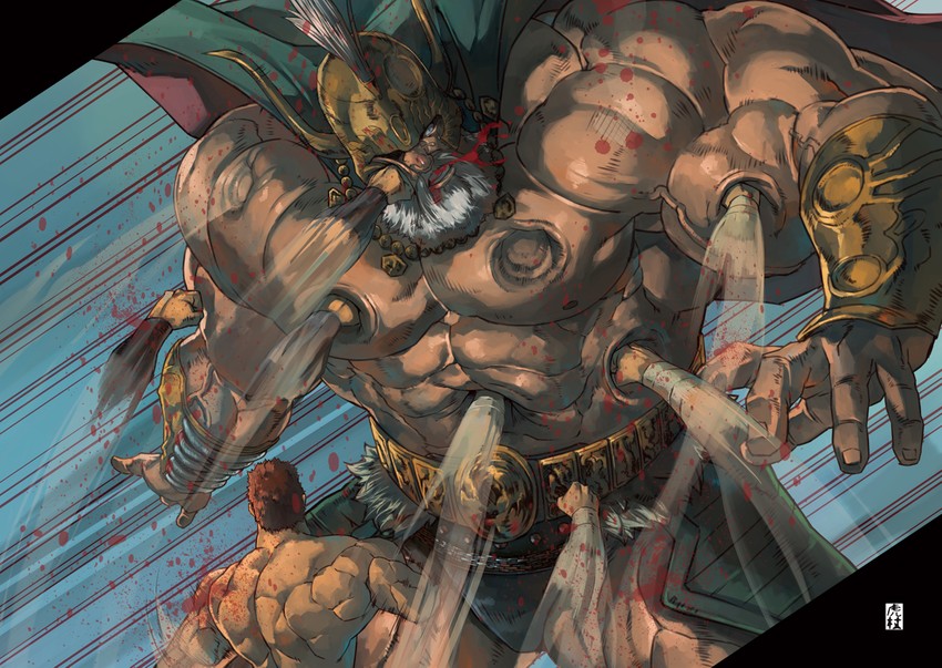 kenshiro and uighur (hokuto no ken) drawn by itadori_shuu